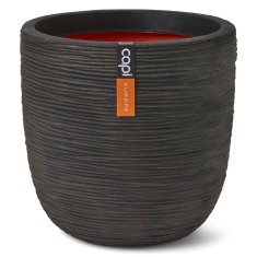 Vidaxl Cvetlični lonec Nature Rib 43x41 cm temno rjav