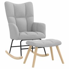 Vidaxl Gugalni stol z vznožnikom Cloud Grey Fabric