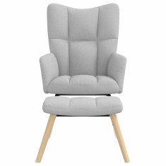 Vidaxl Gugalni stol z vznožnikom Cloud Grey Fabric