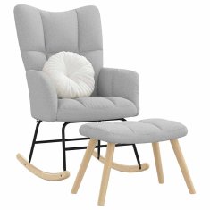 Vidaxl Gugalni stol z vznožnikom Cloud Grey Fabric