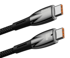 BASEUS Glimmer kabel, USB-C - USB-C, 100W, 1m, črn (CADH000701)