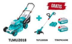 Total One-Stop Tools Lithium-ion lawn mower 510mm /18"/3000rpm/20V/2.0Ah-7.5Ah/ (TLMLI2018)+darilo Akumulatorska kosilnica za travo 300mm+komplet 2 kos. Litij-ionska baterija 4,0 Ah in polnilec