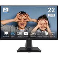 MSI Pro MP225V monitor, 21,5, FHD, VA, 100Hz, 1ms, črn (9S6-3PE0CM-014)