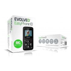 Evolveo EasyPhone ID, mobilni telefon za starejše, črn