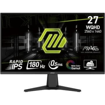 MSI Mag 275QF monitor, 27, WQHD, IPS, 180Hz, 0,5ms, črn (9S6-3CE21M-035)
