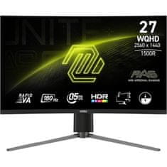 MSI Mag 27CQ6PF monitor, 27, WQHD, IPS, 180Hz, 0,5ms, ukrivljen, črn (9S6-3CD94M-034)