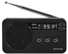 AIWA prenosni radio s funkcijo RDS, črn (RS-77PILL/BK)