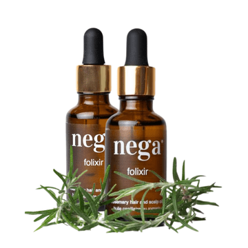 Nega Cosmetics Serum za hitrejšo rast las 30 ml, naravni serum z rožmarinom, poprovo meto in vitaminom E, nega las za krepitev lasnih mešičkov, preprečevanje izpadanja in hitrejšo rast las, Folixir.