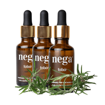 Nega Cosmetics Serum za hitrejšo rast las 30 ml, naravni serum z rožmarinom, poprovo meto in vitaminom E, nega las za krepitev lasnih mešičkov, preprečevanje izpadanja in hitrejšo rast las, Folixir.