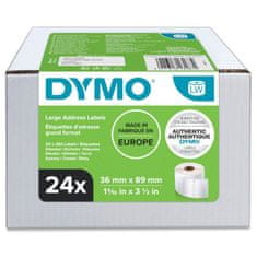 Dymo 13187 (S0722390) big pack bele trajne etikete 24 x 260 (36mm x 89mm) etiket