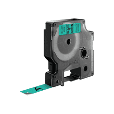 Dymo 45019 (S0720590) D1 črna na zeleno 12mm x 7m, etikete