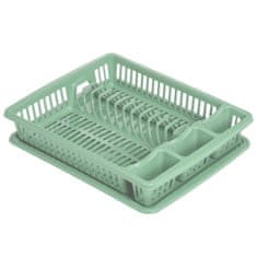 EXCELLENT Plastični odcejalnik za posodo 46 x 36,5 x 8 cm zelen KO-024001700green