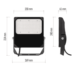 Emos ZS1100A LED reflektor Asimo Asymmetric, 100 W, NW, črn