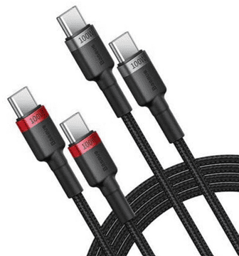 BASEUS Cafule kabel, USB-C na USB-C, 100W, 2m, črn, 2 kosa (P10318306003-01)