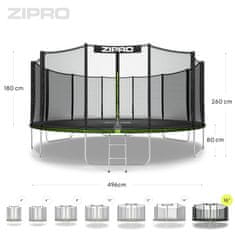 Zipro Trampolin Jump Pro 16ft 496cm z zunanjo varnostno mrežo