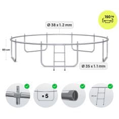 Zipro Trampolin Jump Pro 12ft 374cm z notranjo varnostno mrežo