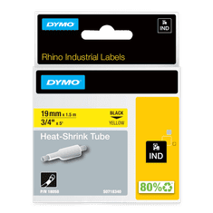Dymo 18058 (S0718340) Rhino termo skrčljiva cevka D1 19mm x 1,5m črno na rumeno