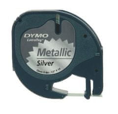 Dymo S0721730 LetraTag black črna na srebrno 12mm x 4m, kovinski trak