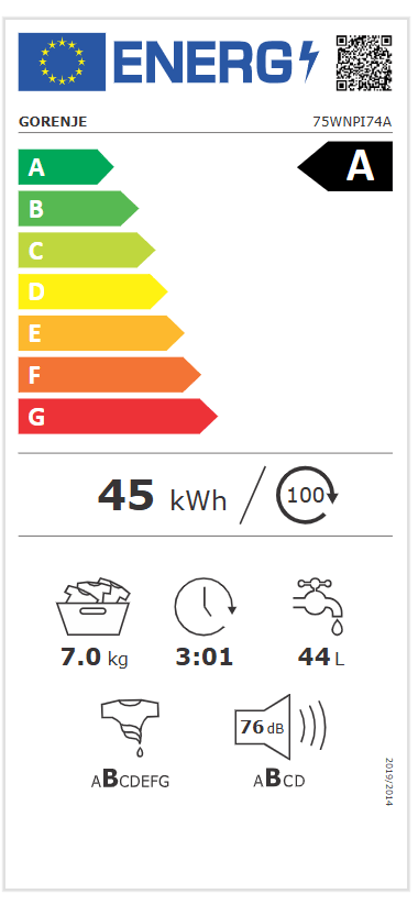 Gorenje 75WNPI74A pralni stroj, 7 kg