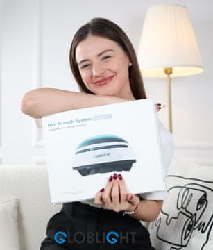 GLOBLIGHT Laserska čelada Globlight LLLT FDA – proti izpadanju las in za ponovno rast | 80 laserjev + 30 LED | Domača terapija