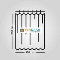 Priresa Zavesa za tuš GOLDEN 180x200 cm | Vodoodporna tekstilna kopalniška zavesa s potiskom + 12 plastičnih obročev