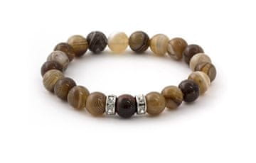 Zapestnica iz botsvanskega ahata in tigrovega očesa z biseri MINK111/17