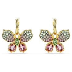 Swarovski Pozlačeni uhani 2v1 Metulj s kristali Idyllia 5709953