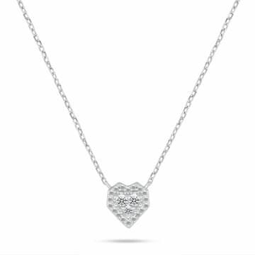 Brilio Silver Nežna srebrna ogrlica Bleščeče srce NCL206W