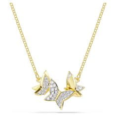 Swarovski Elegantna pozlačena ogrlica Metulj Idilija Lilija 5736068