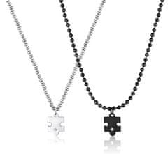 S'Agapõ Komplet jeklenih ogrlic Puzzle Me + You SEY01 za pare