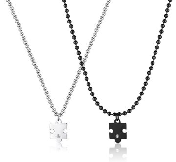 S'Agapõ Komplet jeklenih ogrlic Puzzle Me + You SEY01 za pare