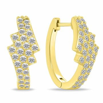 Brilio Silver Pozlačeni obročki z bleščečimi cirkoni EA1181Y