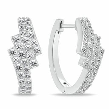 Brilio Silver Bleščeči okrogli uhani s cirkoni EA1181W