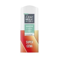 Dove Gel za prhanje za telo, obraz in lase Men+Care Sensitive (3 v 1 gel za prhanje) 2 x 400 ml