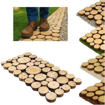 TIMMLUX Pohodni panel iz hlodov lesa iglavcev z lubjem 80 x 40 x 2cm