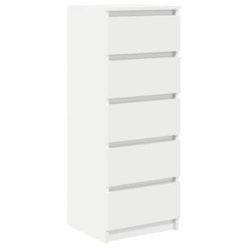 Vidaxl Komoda s predali bela 37,5x35x99 cm inženirski les