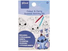 Disney DISNEY Stitch Ustvarjalni set za barvanje za otroke, KOMPLET: nalepke, DIŠEČI markerji, pobarvanke 