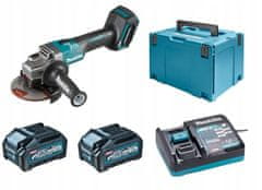 Makita AKUMULATORSKI KOTNI BRUSILNIK 125MM 40V XGT 2*4,0AH MAKPAC