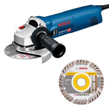 Bosch KOTNI BRUSILNIK 125MM GWS 1400 1400W + DIAMANTNI DISK