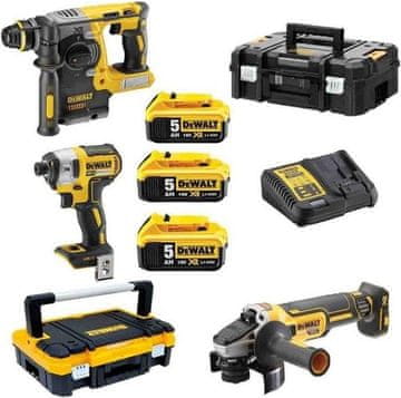 DeWalt 18V XR KOMPLET ORODJA DCF887N + DCH273 + DCG405 3*5.0AH
