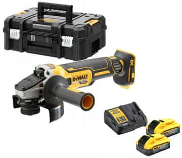 DeWalt AKUMULATORSKI KOTNI BRUSILNIK 125 MM XR 2*5,0AH POWERSTA
