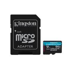Kingston SPOMINSKA KARTICA 64GB 4K microSD (2v1 MICRO-SDXC ) 200MB/s