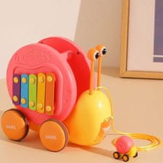 Aga4Kids Vlečni polž s ksilofonom Roza