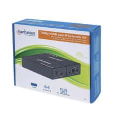 Manhattan 1080p HDMI EXTENDER over IP LAN + IR 120m črn kit razdelilec