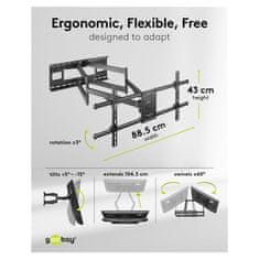 Goobay TV wall mount Pro FULLMOTION (XL) 43-90" do 80kg nosilec za TV