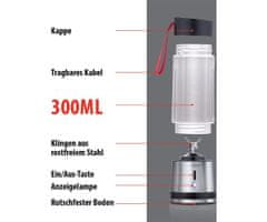 Alpina prenosni smoothie mešalnik, 300 ml, 125 W