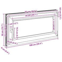 Vidaxl Kletno okno RISOR 100x50 cm vrtljivo-nagibno DIN desno belo