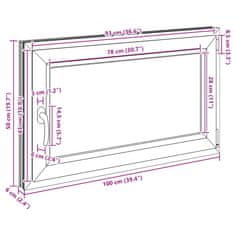 Vidaxl Kletno okno RISOR 100x50 cm vrtljivo-nagibno DIN desno antracitno