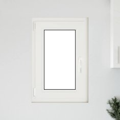 Vidaxl Kletno okno RISOR 50x75 cm vrtljivo-nagibno DIN levo belo