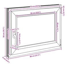 Vidaxl Kletno okno RISOR 80x50 cm vrtljivo-nagibno DIN desno antracitno